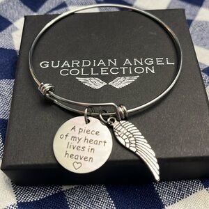 Guardian angel collection silver bracelet, angle wing, personal loss, heaven